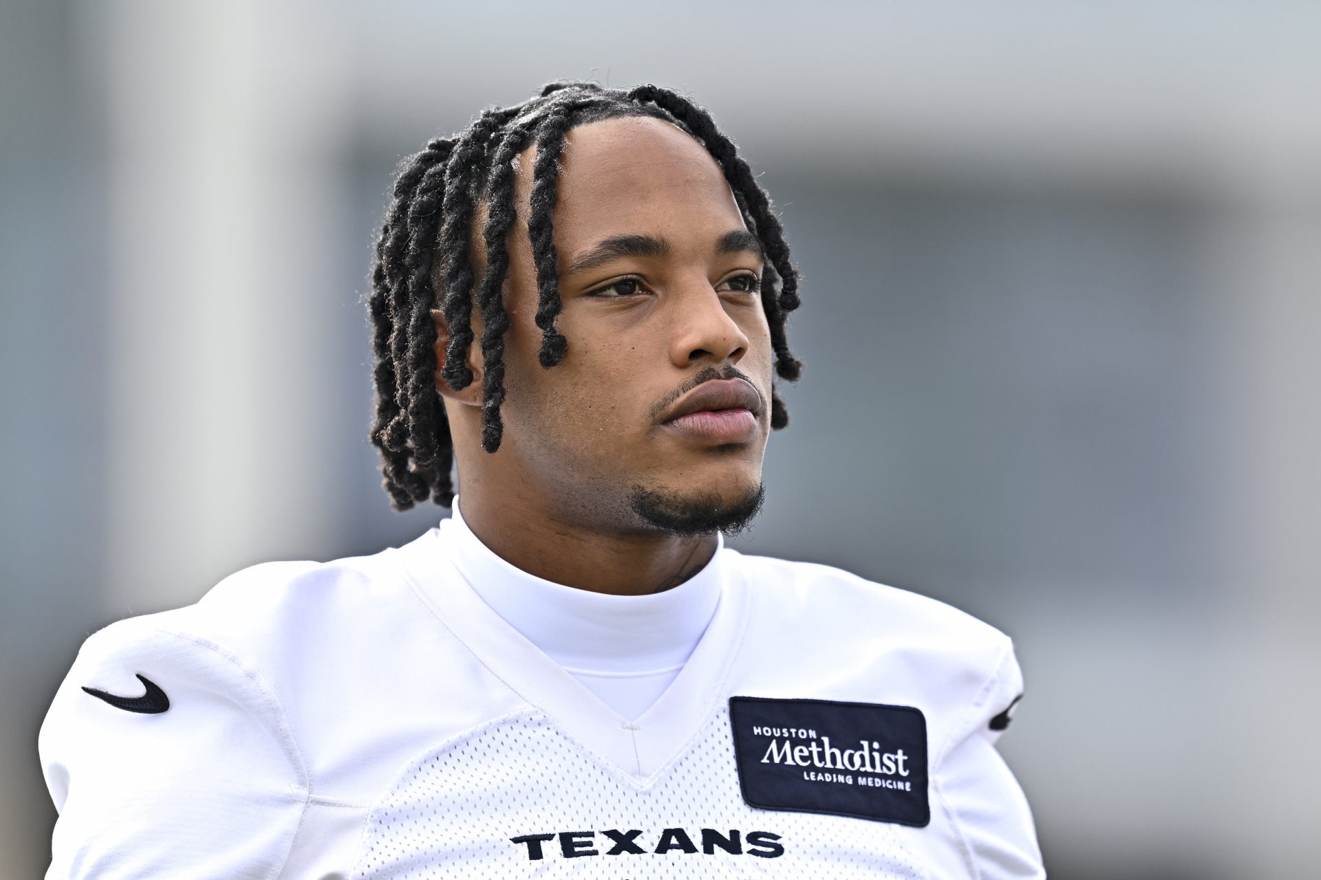 Houston Texans cornerback Jaylin Smith arrives for the team’s minicamp at Houston Methodist Training Center.