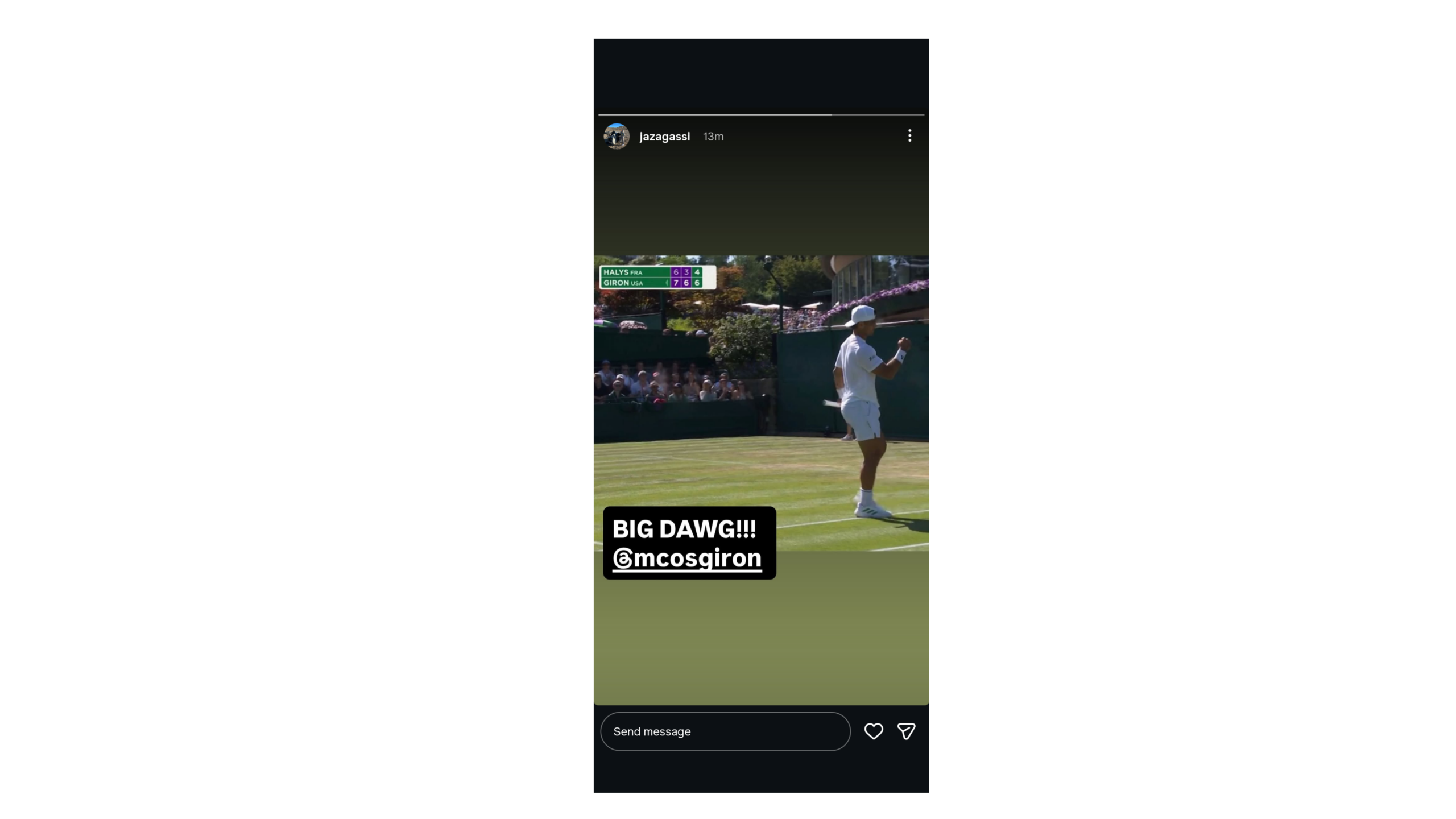 Screengrab from Jaz Agassi's Instagram Story (Source: Jaz Agassi's Instagram)