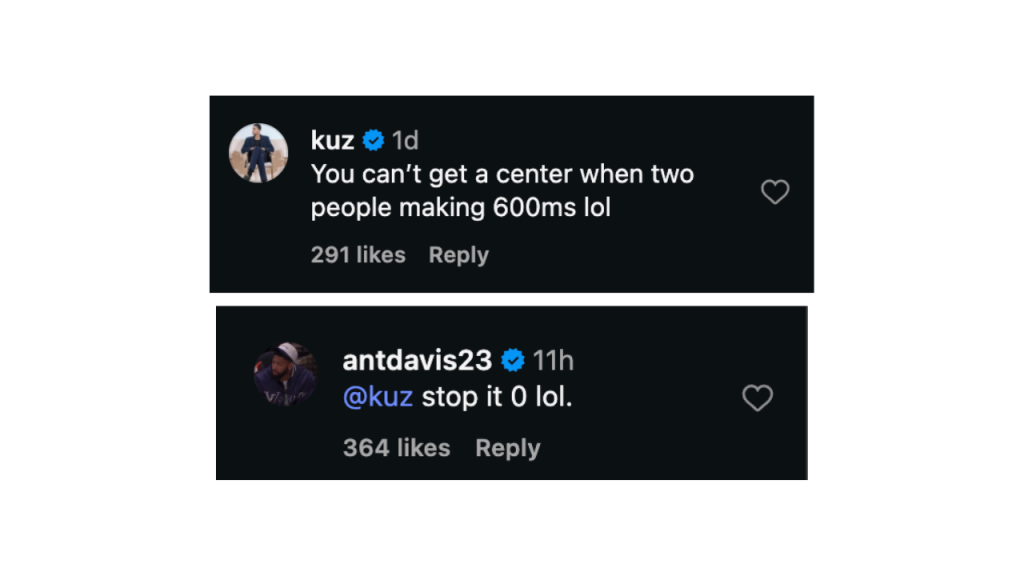 Anthony Davis and Kyle Kuzma's back and forth