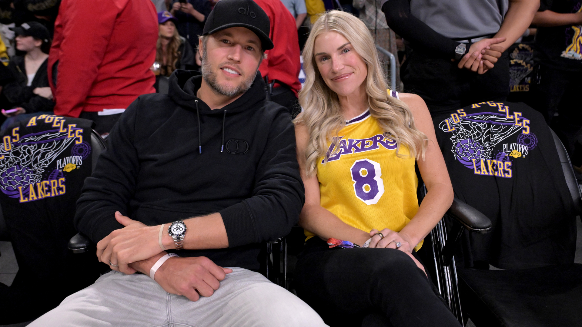 Matthew Stafford and wife Kelly. Source: IMAGN