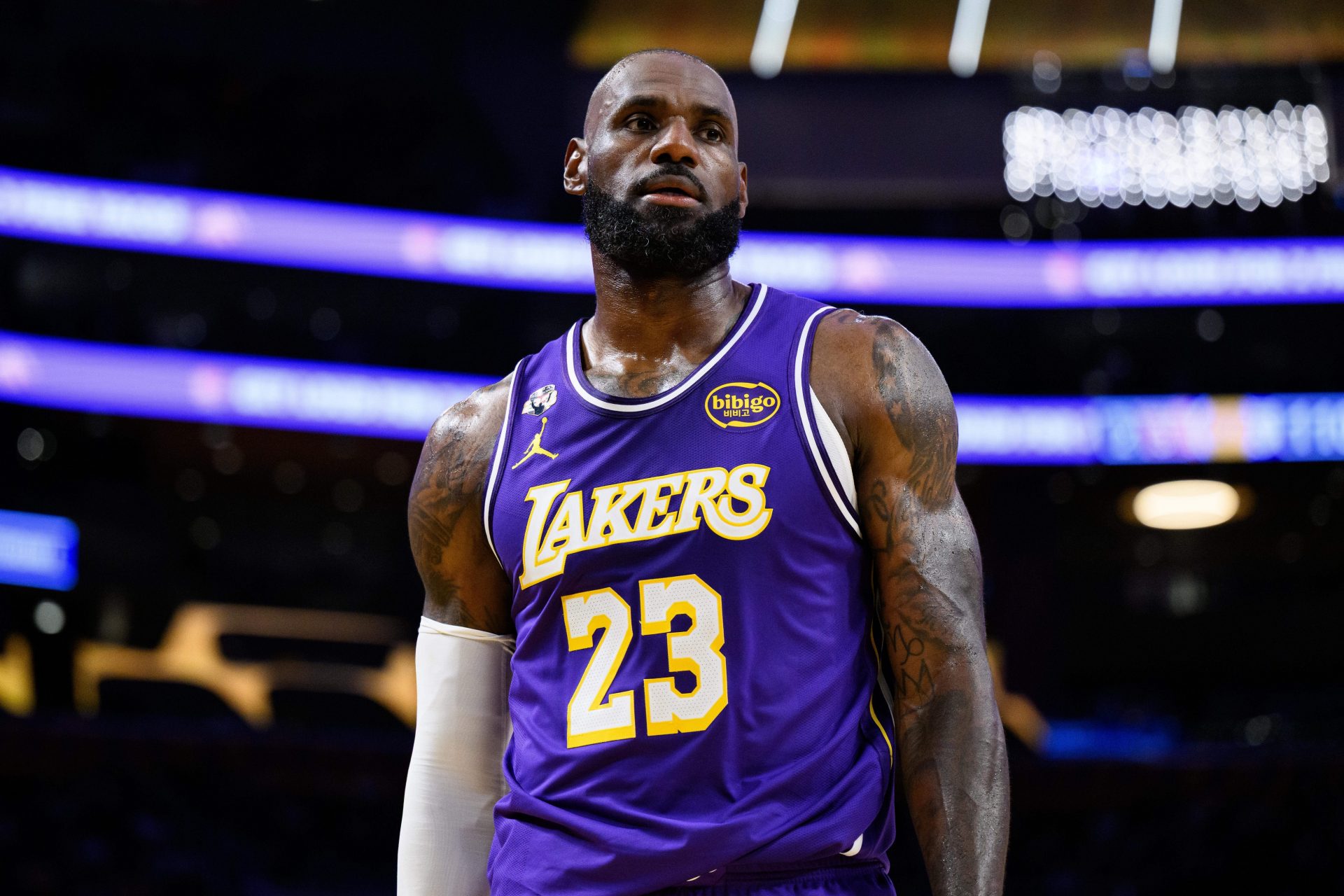 Los Angeles Lakers forward LeBron James (23) during the second half against the Brooklyn Nets - Source: Imagn Images