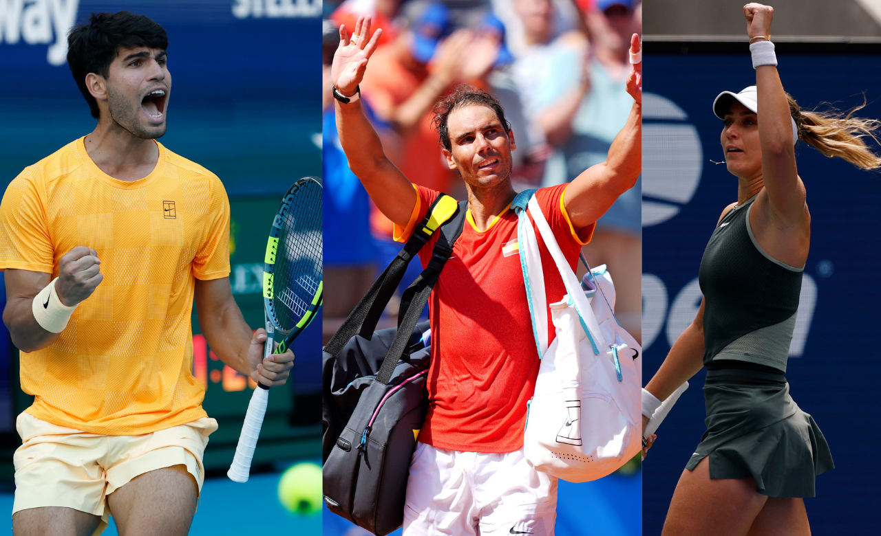 Carlos Alcaraz, Rafael Nadal, and Paula Badosa. Source: Imagn