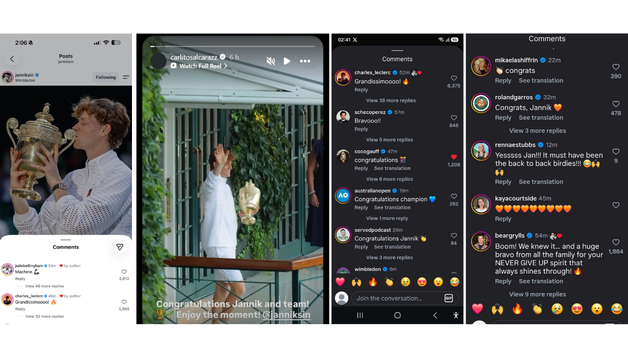 Screengrab from Jannik Sinner's Instagram (Source: Jannik Sinner's Instagram)