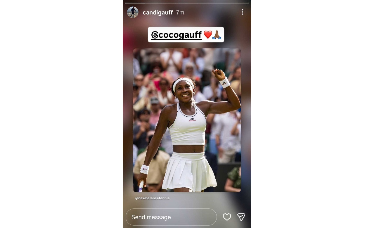 Gauff's mother Instagram story - (Image via Instagram/ @candigauff)