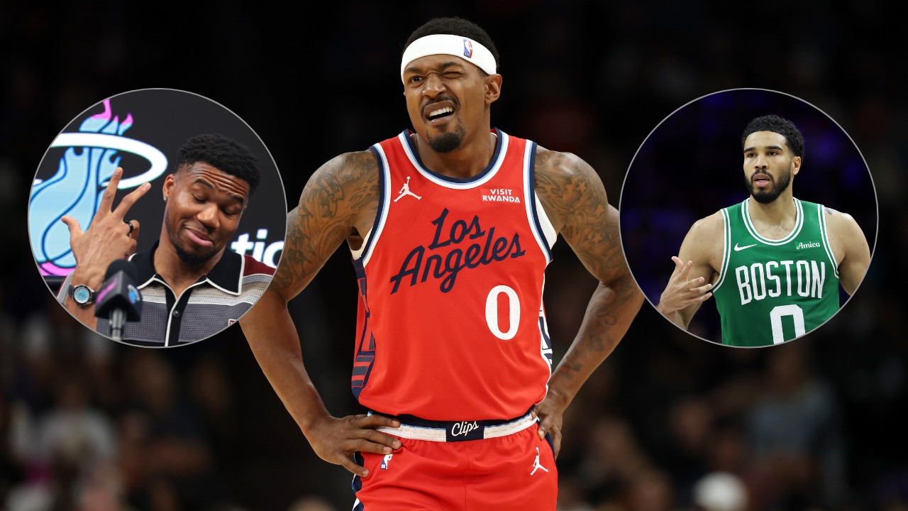 Heat's Giannis Antetokounmpo, Bradley Beal, Celtics' Jayson Tatum - Image Source: Imagn Images