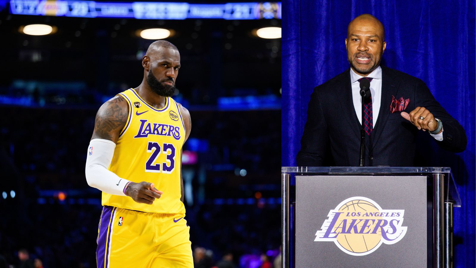 LeBron James and Derek Fisher - Source: Imagn Images
