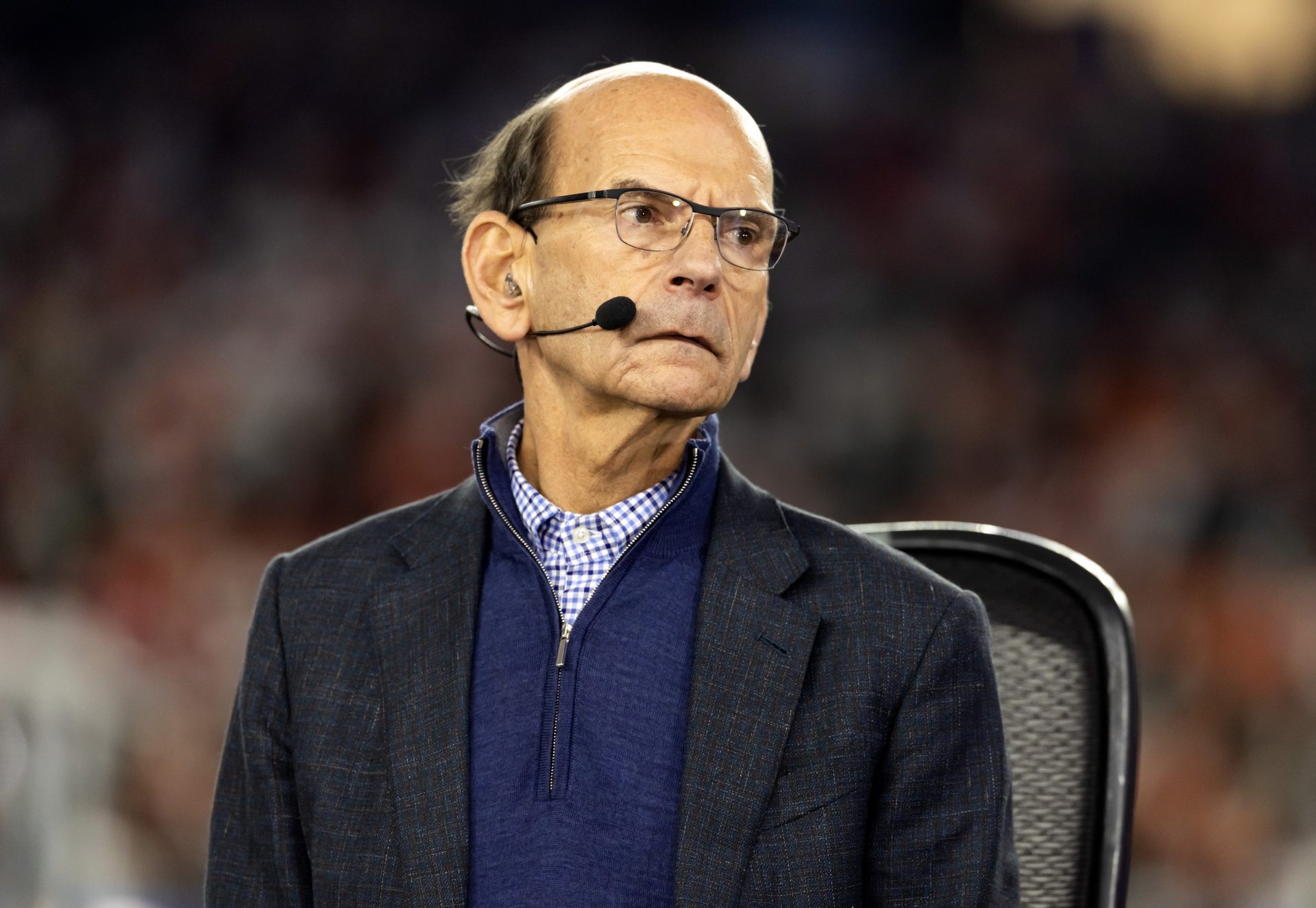 Paul Finebaum in attendance of the Mississippi Rebels against the Miami Hurricanes in the 2026 Fiesta Bowl and semifinal game of the College Football Playoff at State Farm Stadium.