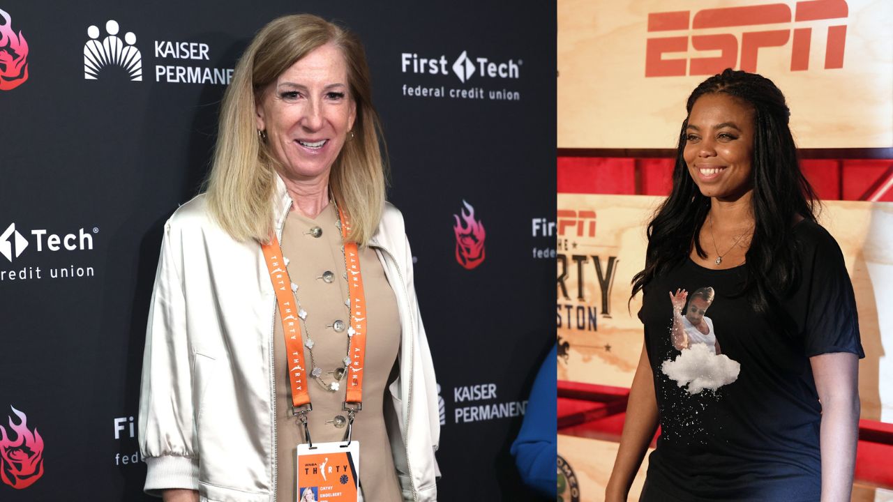 Cathy Engelbert and Jemele Hill - Source: Imagn Images