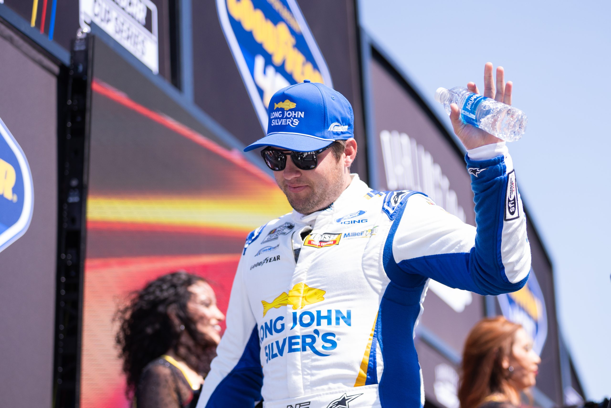 Mar 22, 2026; Darlington, South Carolina, USA; Front Row Motorsports Noah Gragson (4) comes out for the Goodyear 400 at Darlington Raceway. Mandatory Credit: Scott Kinser-Imagn Images