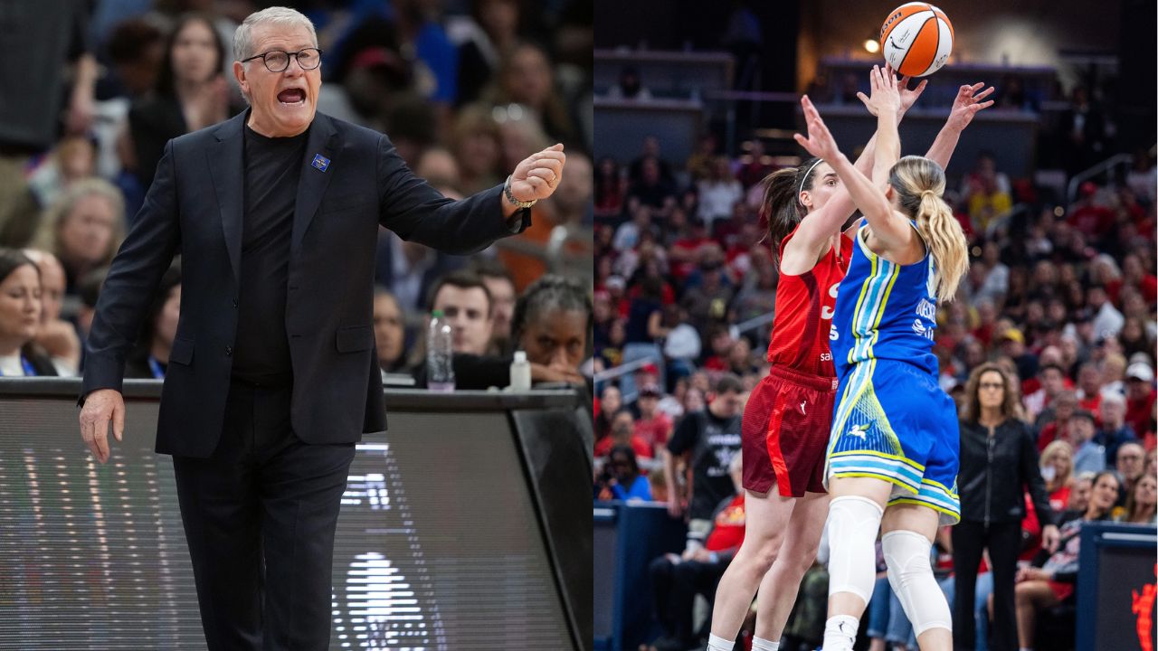 Geno Auriemma, Caitlin Clark and Paige Bueckers - Source: Imagn Images