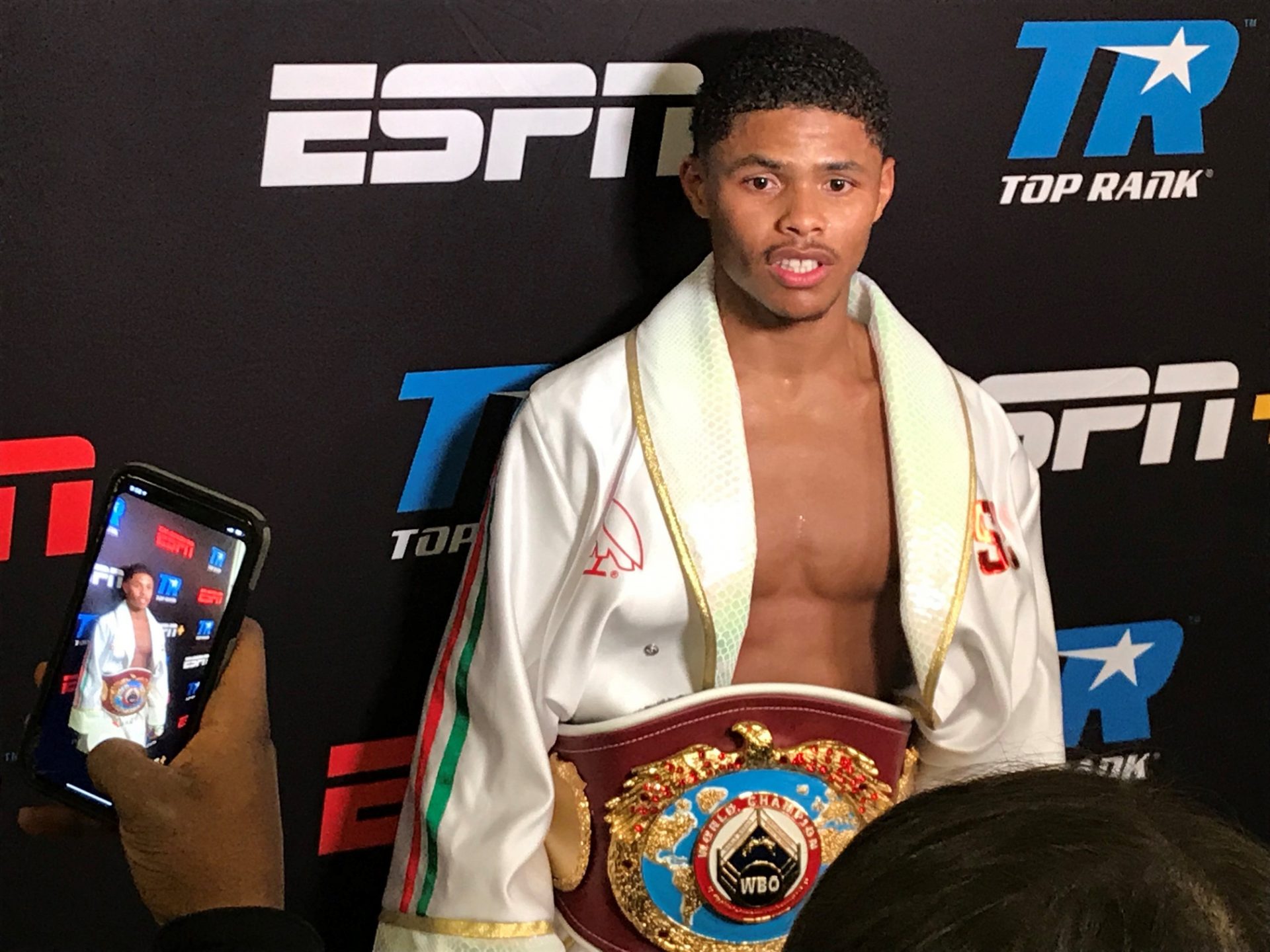 Shakur Stevenson beat Joet Gonzalez for the WBO world featherweight title Saturday night at the RSCVA convention center.
Source: Imagn