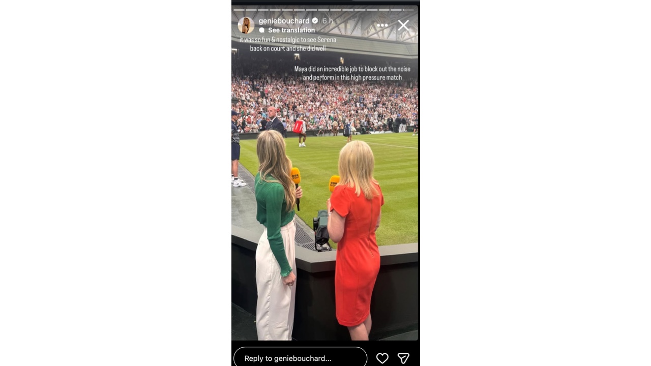Bouchard's story for Williams - (Image via Instagram/ @geniebouchard)
