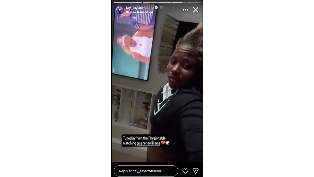 Townsend's story for Williams - (Image via Instagram/ @tay_townsend)