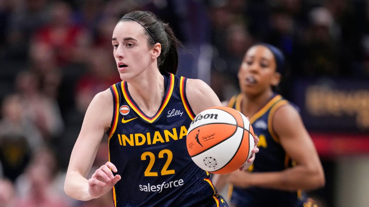 Indiana Fever guard Caitlin Clark (22) rushes up the court Monday, June 22, 2026, during the game at Gainbridge Fieldhouse in Indianapolis - Source: Imagn Images