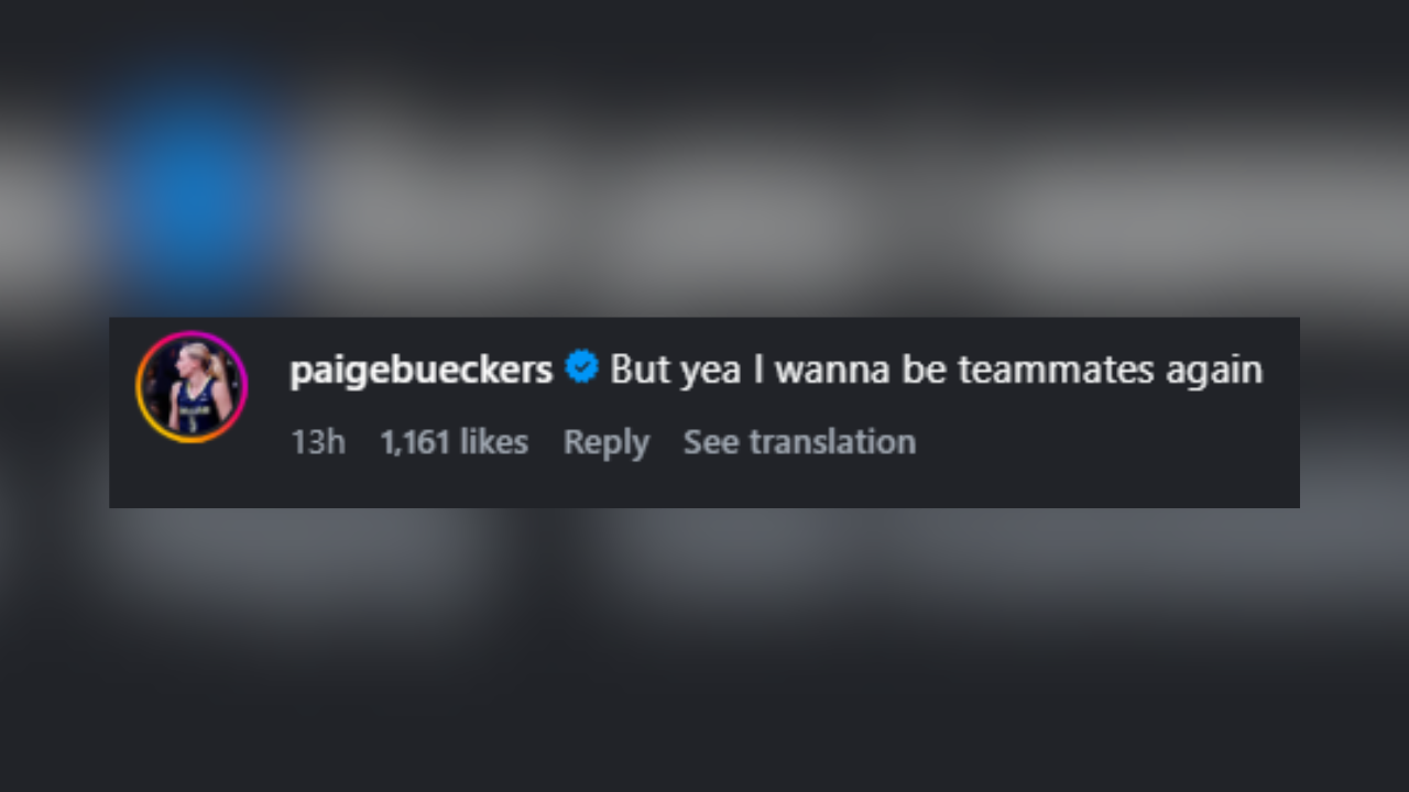 Paige Bueckers comments on Jessica Shepard's IG post (Image via Instagram/@jessicalshepard)