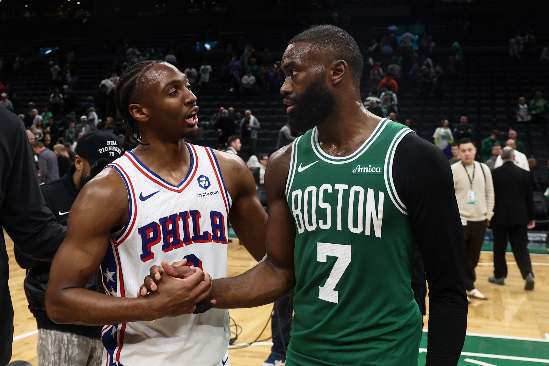 Philadelphia 76ers vs. Boston Celtics - 2025-26 NBA playoffs, first round - Source: Imagn Images