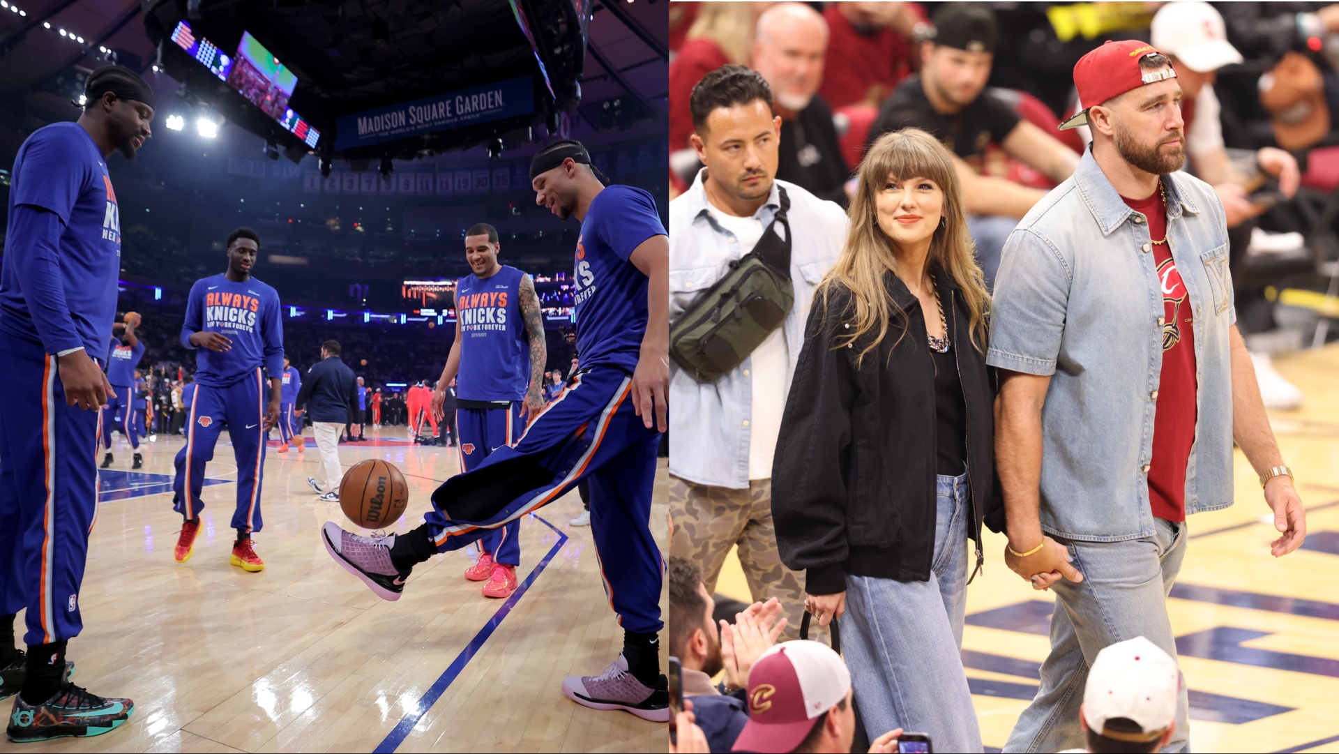 New York Knicks, Taylor Swift, and Travis Kelce - Source: Imagn Images