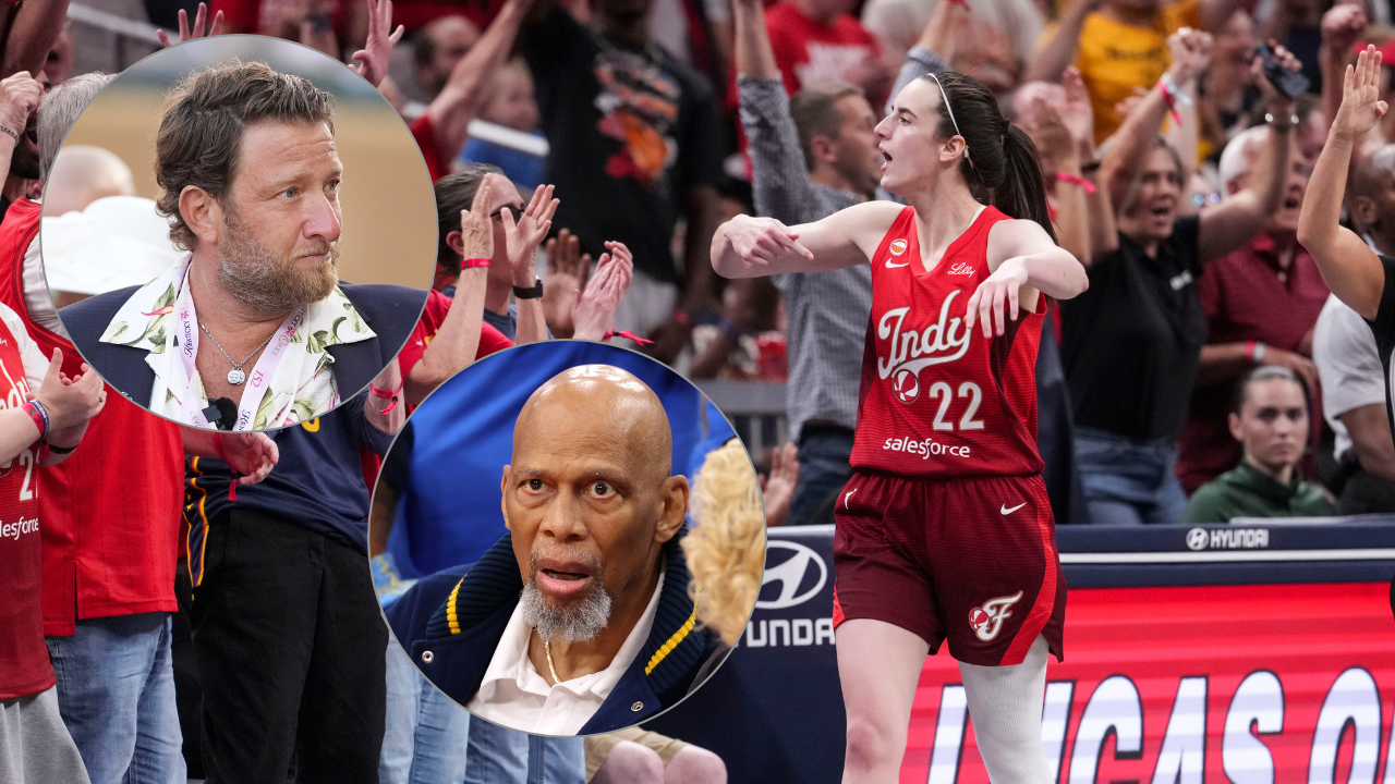 Dave Portnoy, Kareem Abdul-Jabbar, Caitlin Clark - Image Source: Imagn Images