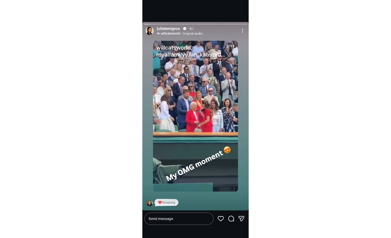 Julia's story for Kate Middleton - (Image via Instagram/ @julialemigova)