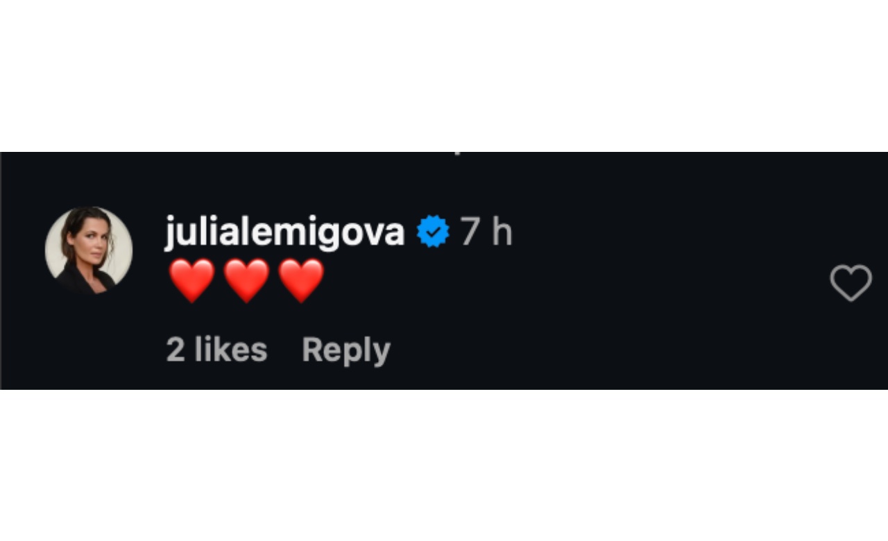 Navratilova's wife's comment: (Image via Instagram/ @annakournikova)