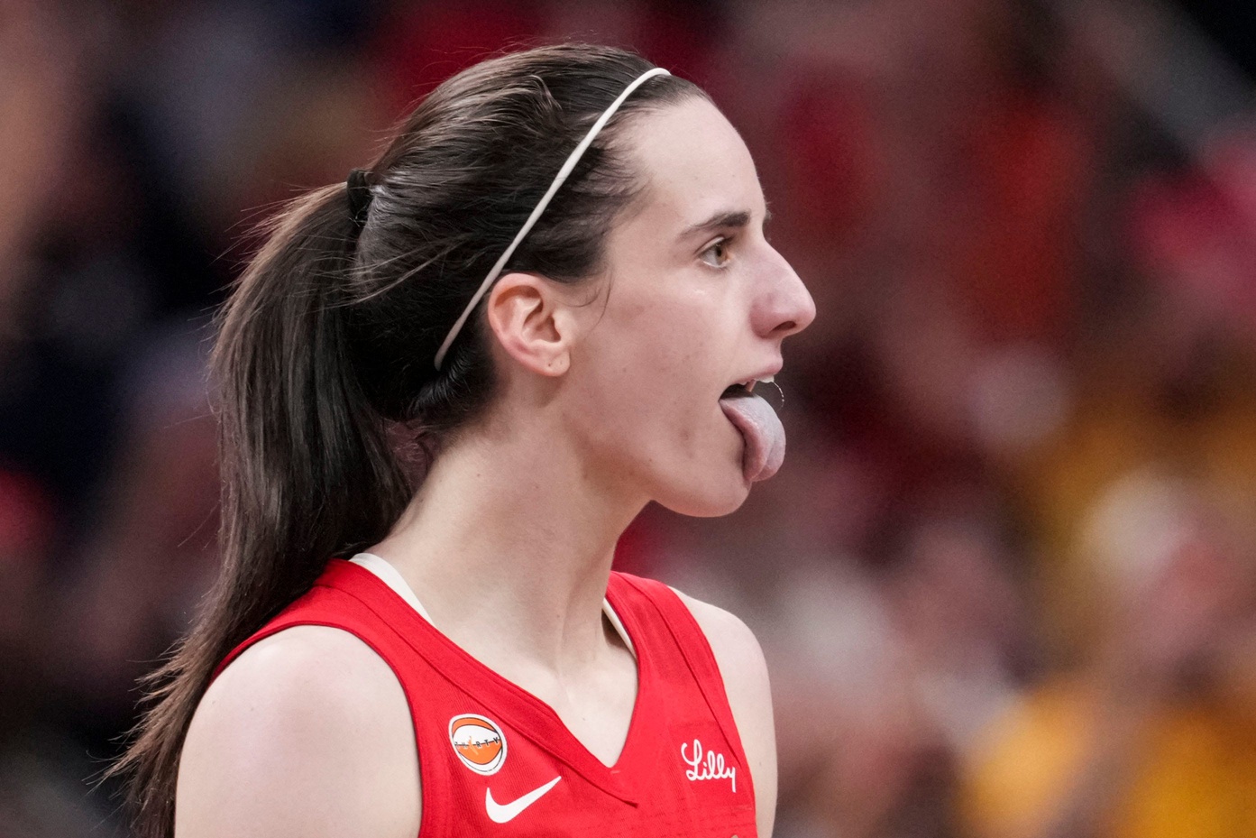 Indiana Fever guard Caitlin Clark (22) celebrates a 3-pointer Friday, July 17, 2026, during the second half of a game at Gainbridge Fieldhouse in Indianapolis. The Indiana Fever defeated the Seattle Storm, 110-107.
Source: Imagn