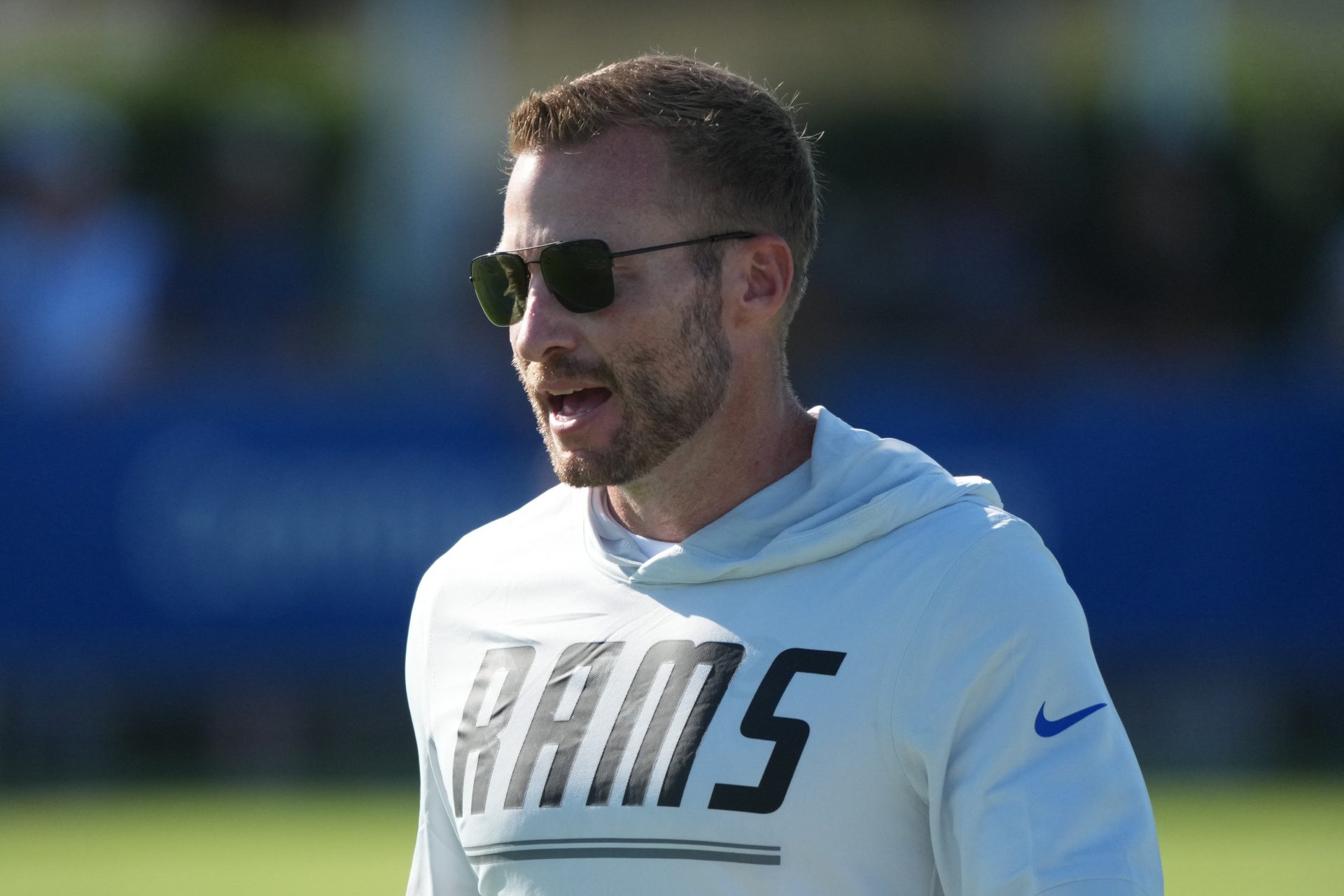 Los Angeles Rams coach Sean McVay during training camp  at Loyola Marymount University.