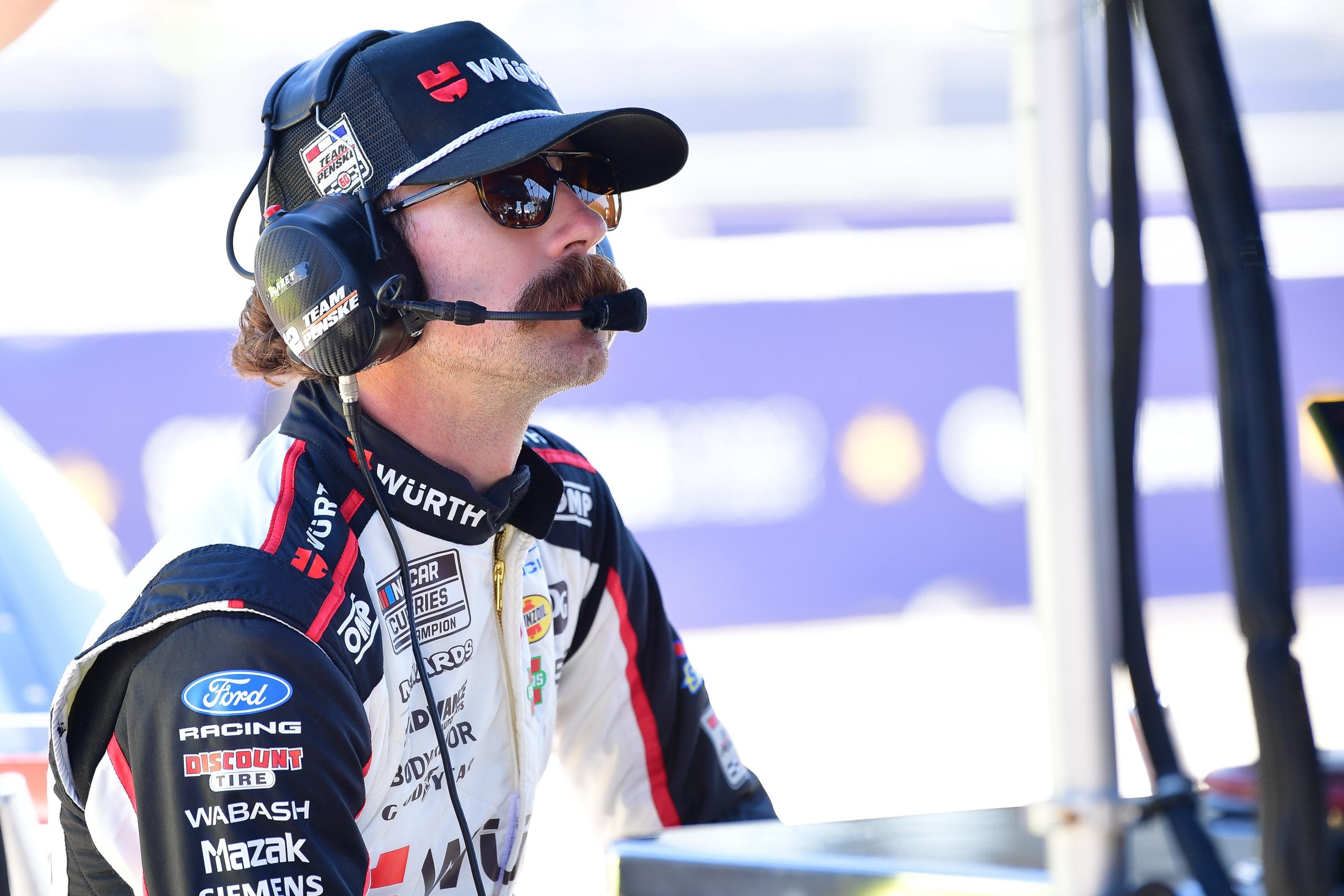 Jun 20, 2026; San Diego, California, USA; Team Penske driver Ryan Blaney (12) during qualifying for the Anduril 250 at San Diego Street Course. Mandatory Credit: Gary A. Vasquez-Imagn Images