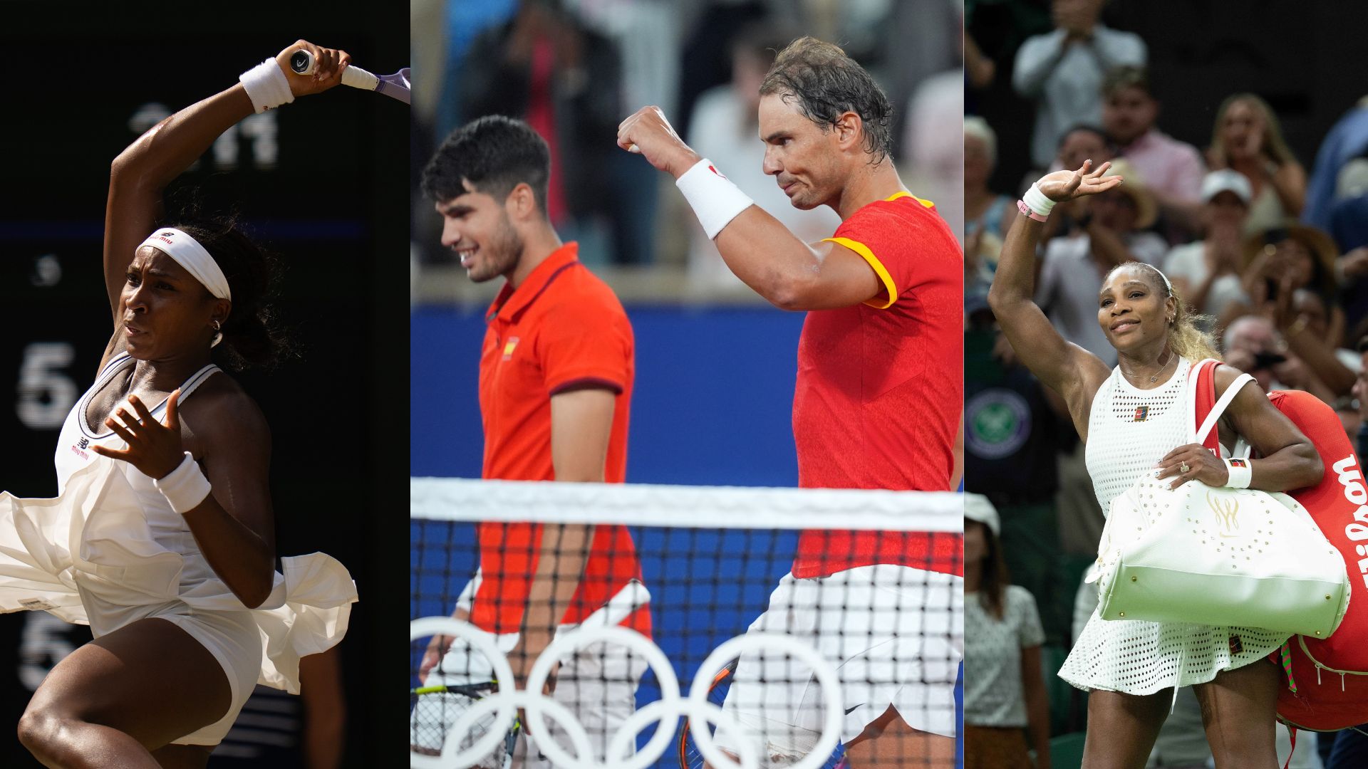 Coco Gauff, Rafael Nadal, Carlos Alcaraz and Serena Williams. Source: IMAGN