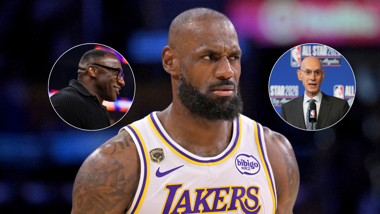 Shannon Sharpe, LeBron James, Adam Silver - Image Source: Imagn Images
