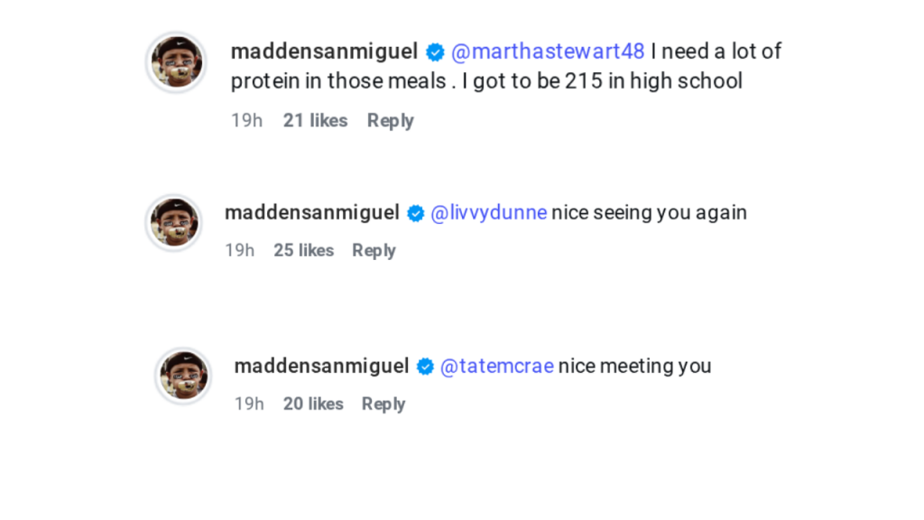 Source: Image via Instagram/@maddensanmiguel