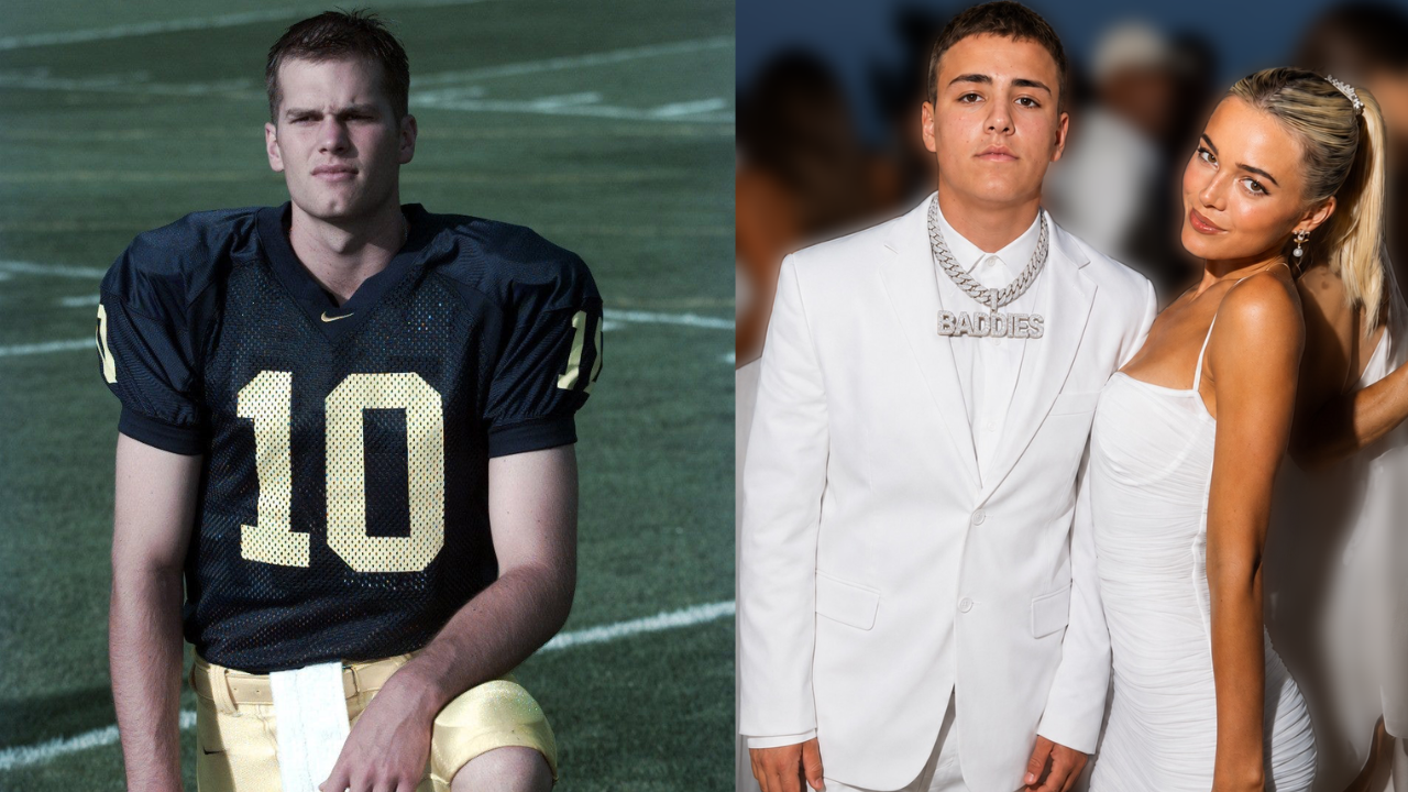 “Tom Brady wants to throw next week”: Baby Gronk trolls 7x SB chalp after linking up with Olivia Dunne at Michael Rubin's 2026 White Party - Source: Imagn, Instagram/@maddensanmiguel