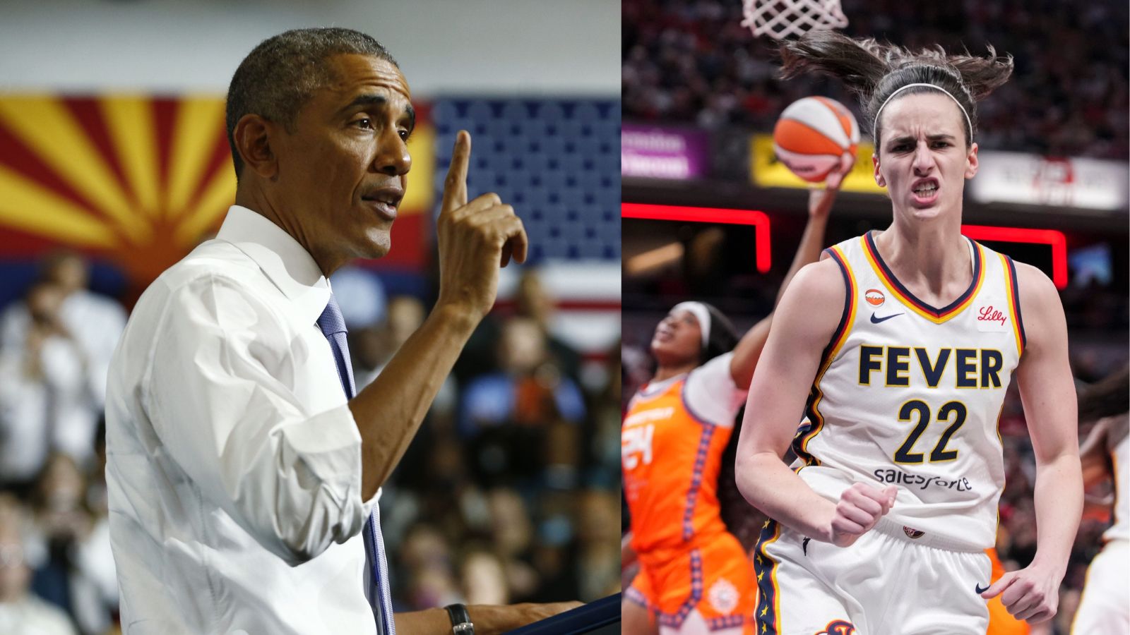 Barack Obama and Caitlin Clark - Source: Imagn Images