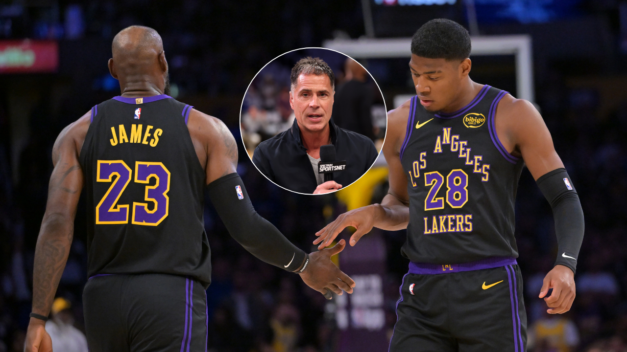 LeBron James, Rob Pelinka, Rui Hachimura - Image Source: Imagn Images
